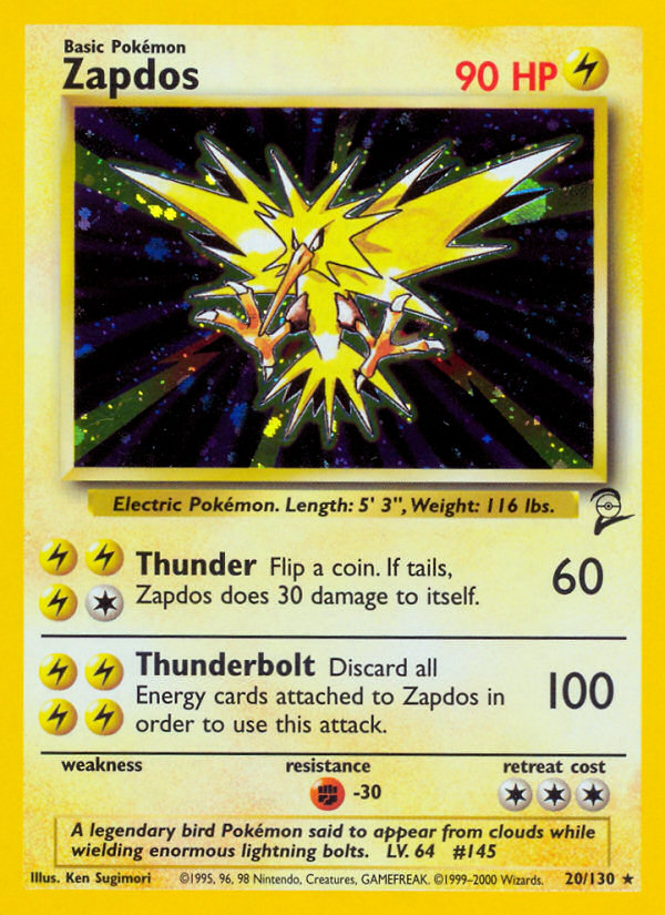 Pokemon | Zapdos (20/130) [Base Set 2] | The Nerd Merchant