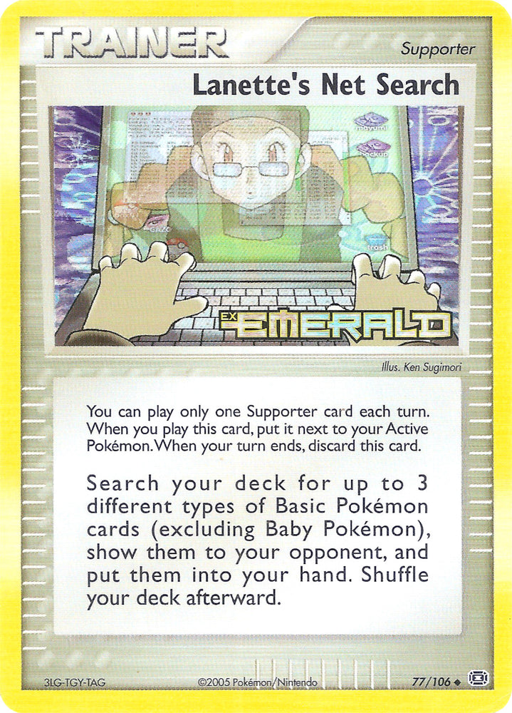 Pokemon | Lanette's Net Search (77/106) (Stamped) [EX: Emerald] | The Nerd Merchant