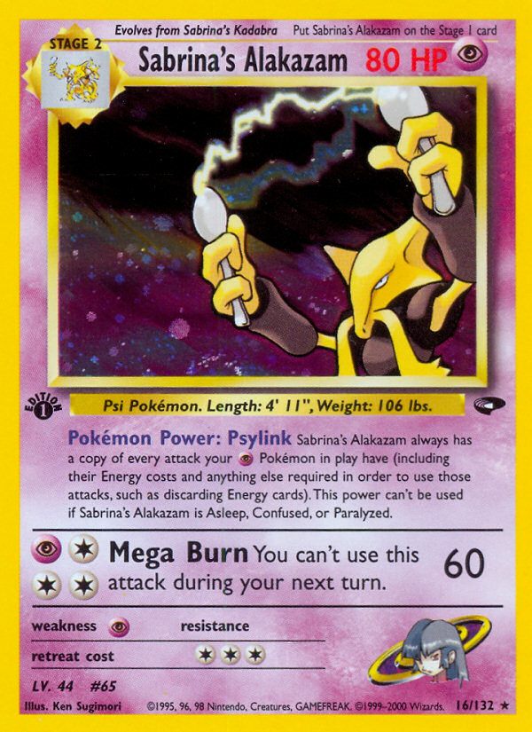 Pokemon | Sabrina's Alakazam (16/132) [Gym Challenge 1st Edition] | The Nerd Merchant