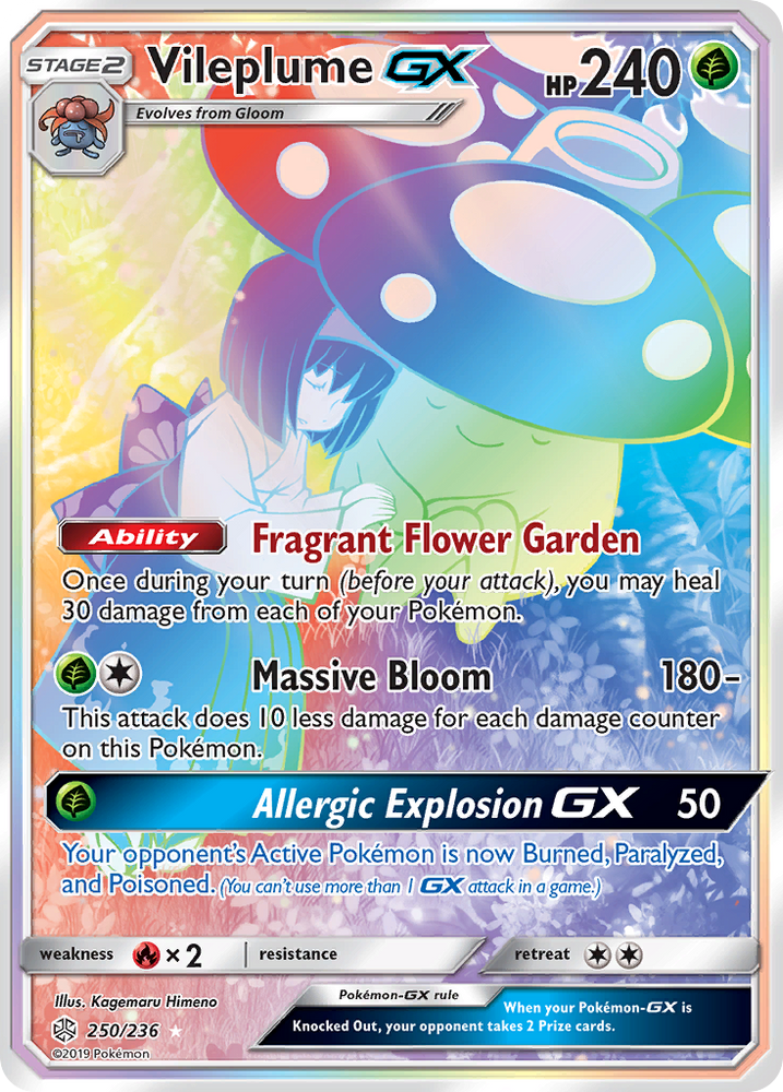 Pokemon| Vileplume GX (250/236) [Sun & Moon: Cosmic Eclipse] | The Nerd Merchant