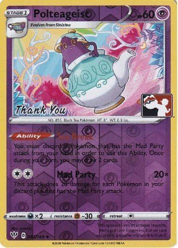 Pokemon | Polteageist (083/189) (Thank You Promo) [Sword & Shield: Darkness Ablaze] | The Nerd Merchant
