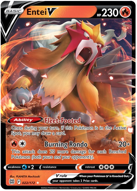 Pokemon | Entei V (022/172) [Sword & Shield: Brilliant Stars] | The Nerd Merchant