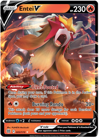 Pokemon | Entei V (022/172) [Sword & Shield: Brilliant Stars] | The Nerd Merchant