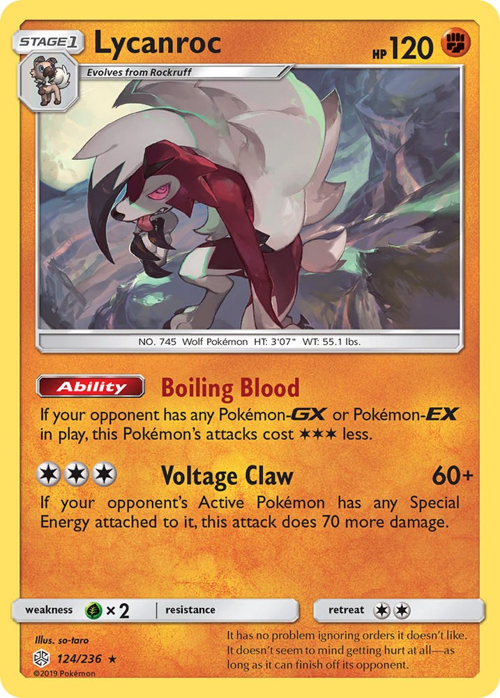 Pokemon| Lycanroc (124/236) [Sun & Moon: Cosmic Eclipse] | The Nerd Merchant
