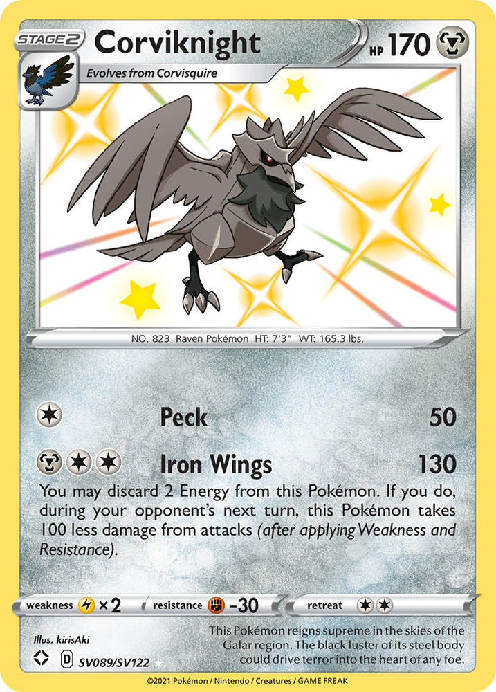 Pokemon | Corviknight (SV089/SV122) [Sword & Shield: Shining Fates] | The Nerd Merchant