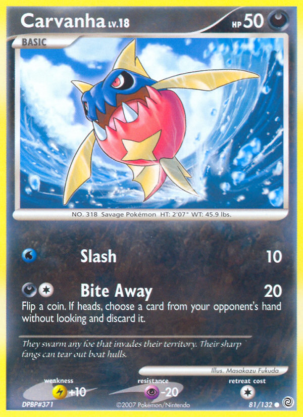 Pokemon | Carvanha (81/132) [Diamond & Pearl: Secret Wonders] | The Nerd Merchant
