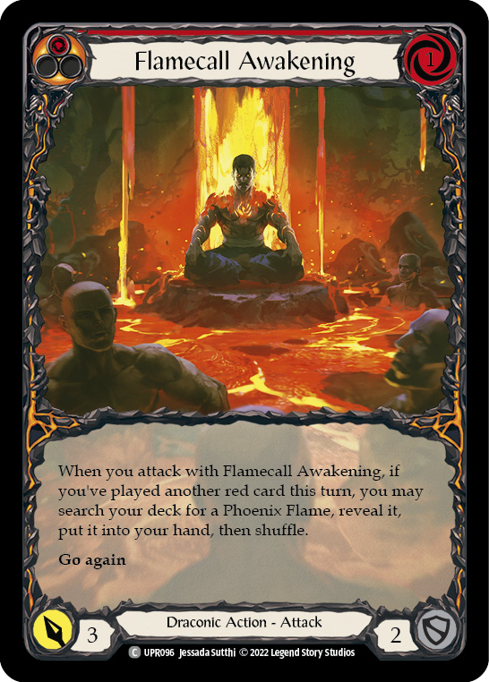 Flesh and Blood TCG | Flamecall Awakening (Extended Art) [UPR096] (Uprising)  Rainbow Foil | The Nerd Merchant