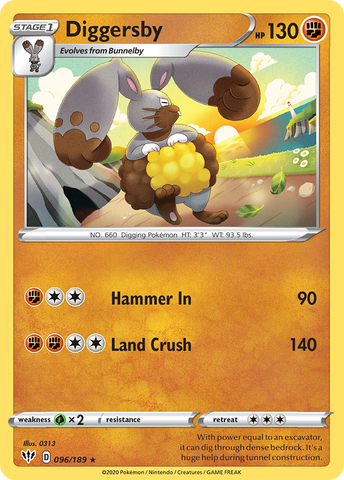 Pokemon | Diggersby (096/189) [Sword & Shield: Darkness Ablaze] | The Nerd Merchant