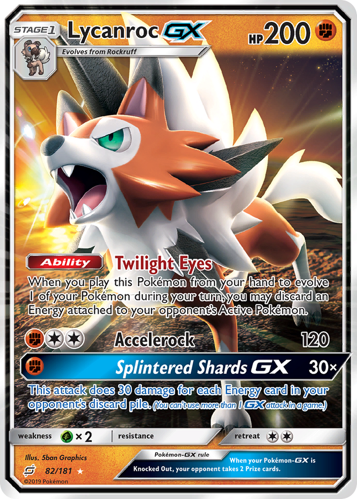 Pokemon | Lycanroc GX (82/181) [Sun & Moon: Team Up] | The Nerd Merchant
