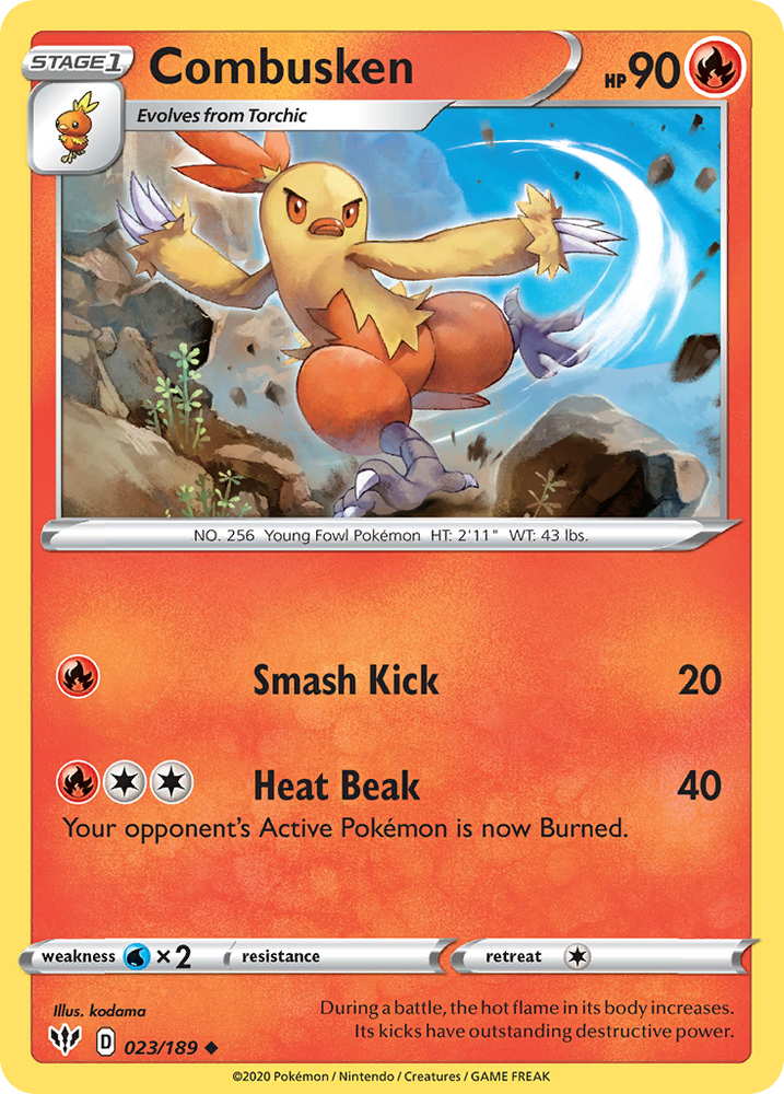 Pokemon | Combusken (023/189) [Sword & Shield: Darkness Ablaze] | The Nerd Merchant