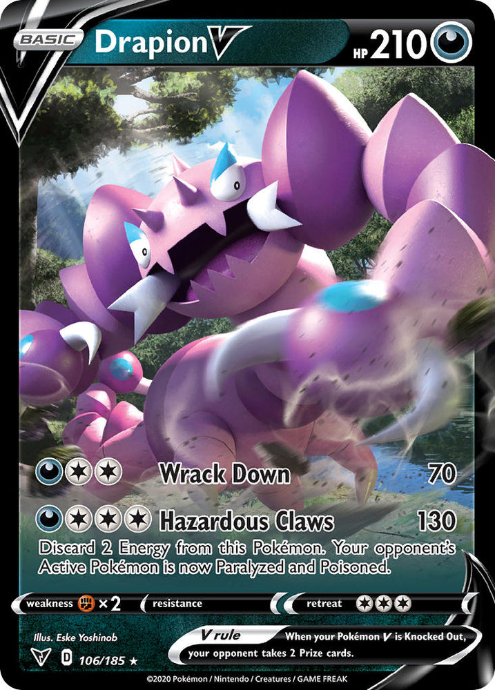 Pokemon | Drapion V (106/185) [Sword & Shield: Vivid Voltage] | The Nerd Merchant