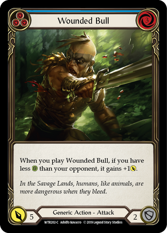 Flesh and Blood TCG | Wounded Bull (Blue) [WTR202-C] (Welcome to Rathe)  Alpha Print Normal | The Nerd Merchant