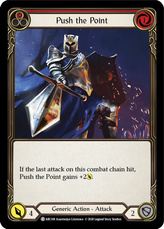 Flesh and Blood TCG | Push the Point (Red) [U-ARC188] (Arcane Rising Unlimited)  Unlimited Rainbow Foil | The Nerd Merchant