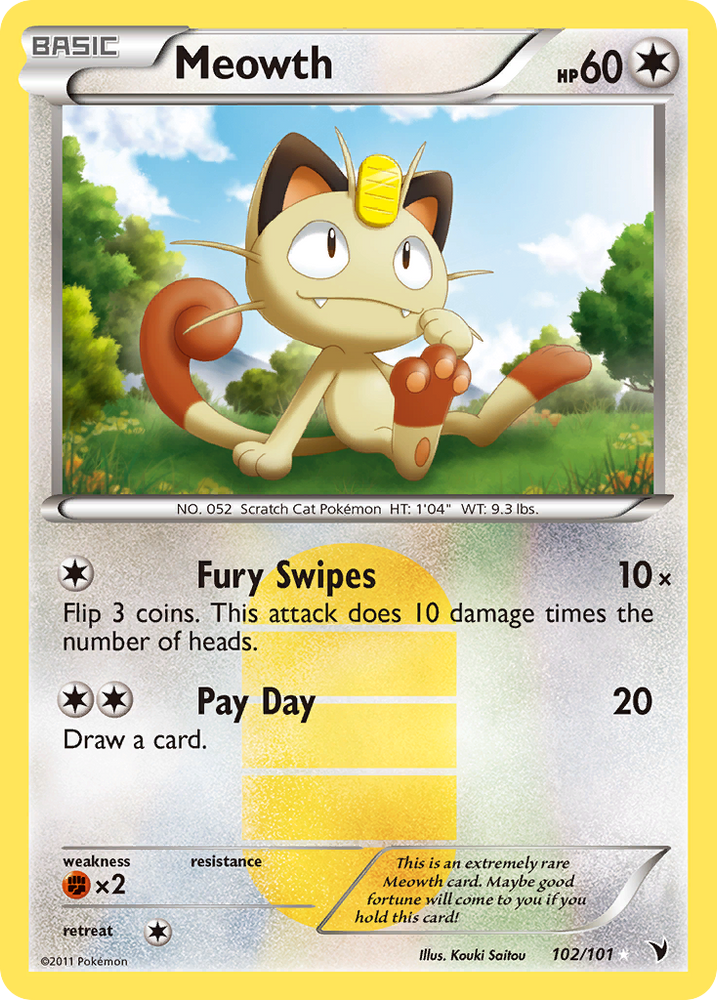 Pokemon | Meowth (102/101) [Black & White: Noble Victories] | The Nerd Merchant