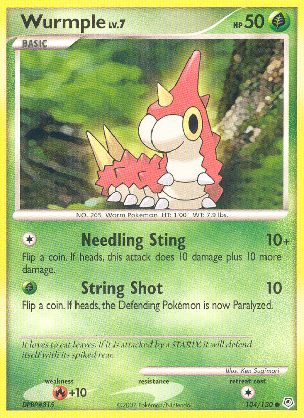Pokemon | Wurmple (104/130) [Diamond & Pearl: Base Set] | The Nerd Merchant