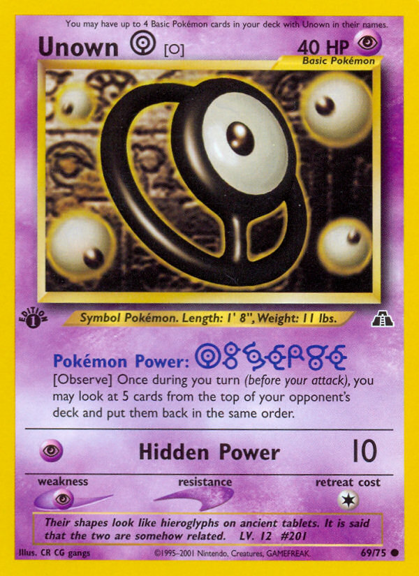 Pokemon | Unown [O] (69/75) [Neo Discovery 1st Edition] | The Nerd Merchant