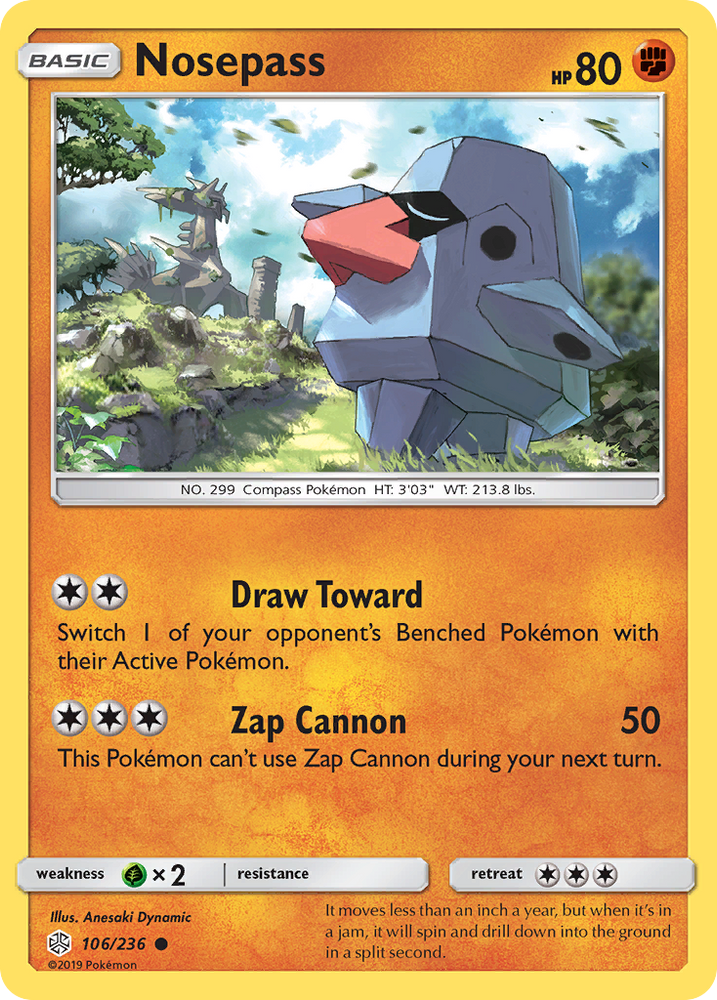 Pokemon| Nosepass (106/236) [Sun & Moon: Cosmic Eclipse] | The Nerd Merchant