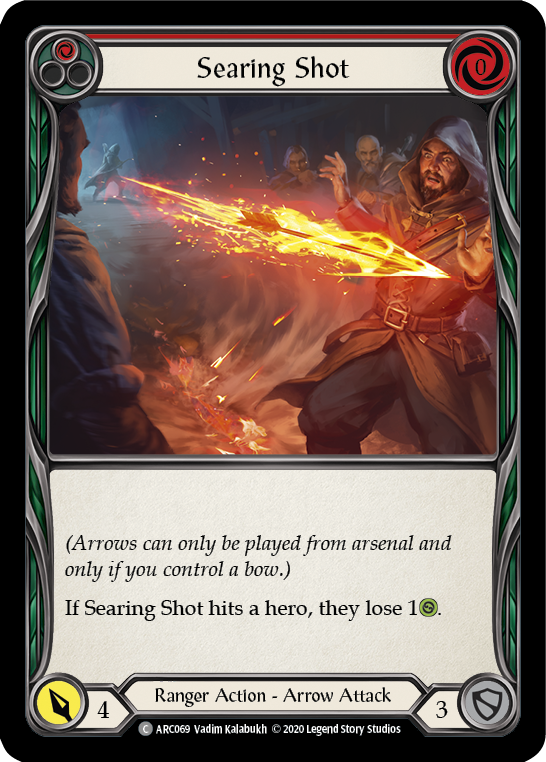 Flesh and Blood TCG | Searing Shot (Red) [U-ARC069] (Arcane Rising Unlimited)  Unlimited Rainbow Foil | The Nerd Merchant
