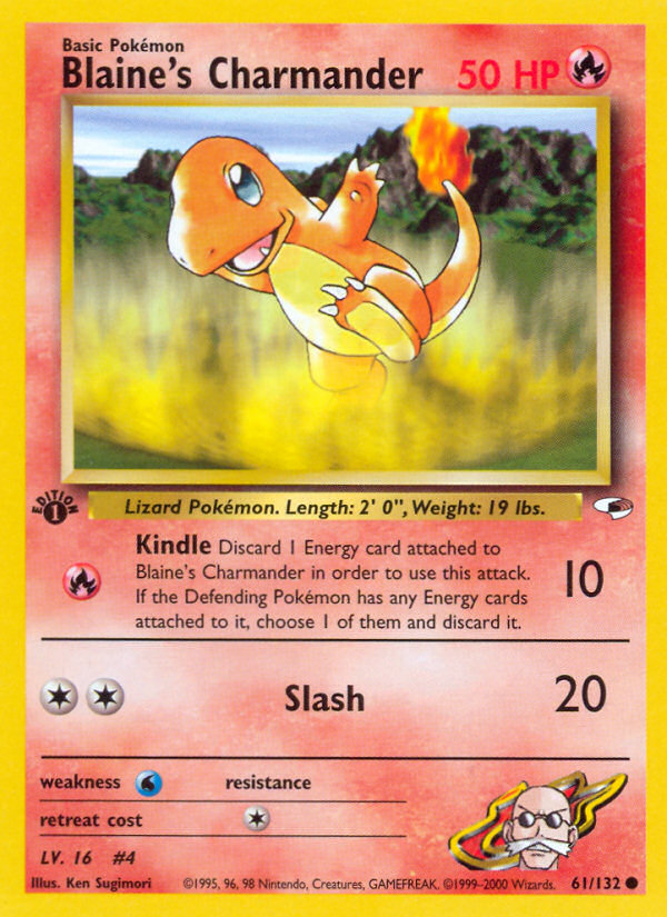 Pokemon | Blaine's Charmander (61/132) [Gym Heroes 1st Edition] | The Nerd Mechant