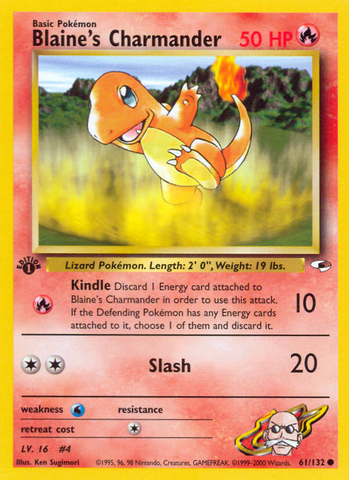 Pokemon | Blaine's Charmander (61/132) [Gym Heroes 1st Edition] | The Nerd Mechant