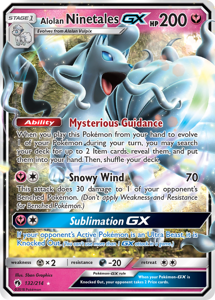 Pokemon | Alolan Ninetales GX (132/214) [Sun & Moon: Lost Thunder] | The Nerd Merchant