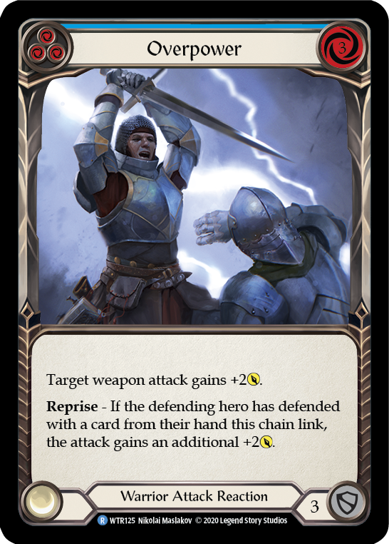 Flesh and Blood TCG | Overpower (Blue) [U-WTR125] (Welcome to Rathe Unlimited)  Unlimited Rainbow Foil | The Nerd Merchant