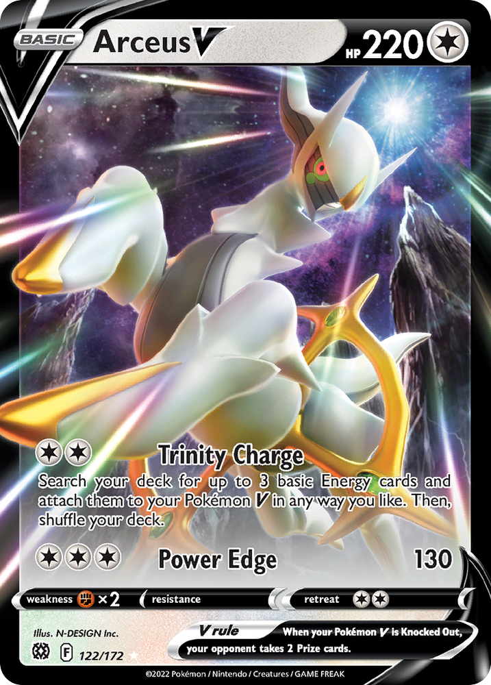 Pokemon | Arceus V (122/172) (Metal Card) [Sword & Shield: Brilliant Stars] | The Nerd Merchant