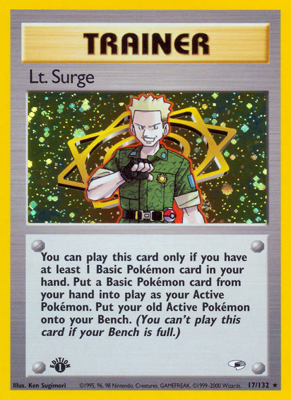 Pokemon | Lt. Surge (17/132) [Gym Heroes 1st Edition] | The Nerd Mechant
