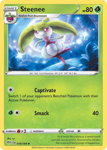 Pokemon | Steenee (015/189) [Sword & Shield: Darkness Ablaze] | The Nerd Merchant