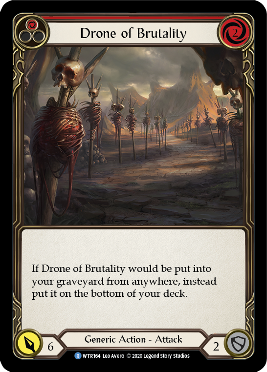 Flesh and Blood TCG | Drone of Brutality (Red) [U-WTR164] (Welcome to Rathe Unlimited)  Unlimited Rainbow Foil | The Nerd Merchant