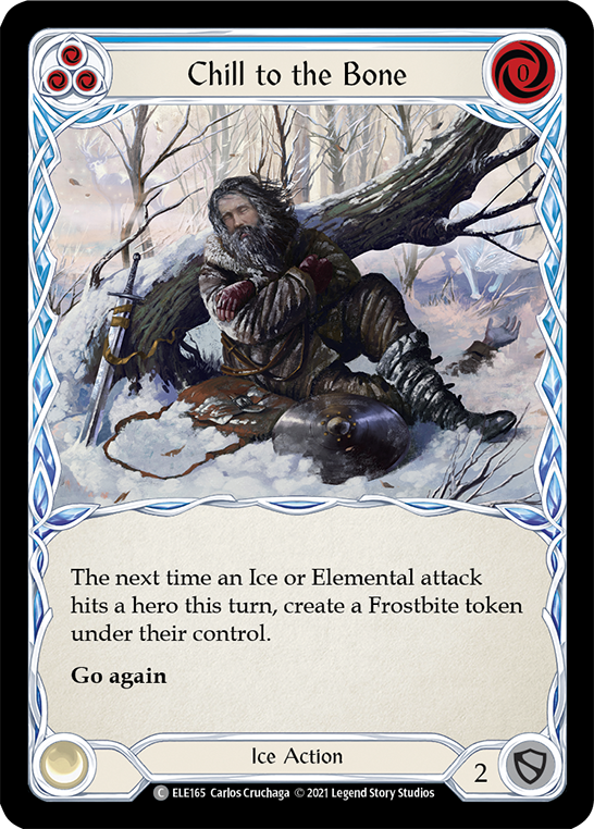 Flesh and Blood TCG | Chill to the Bone (Blue) [ELE165] (Tales of Aria)  1st Edition Rainbow Foil | The Nerd Merchant