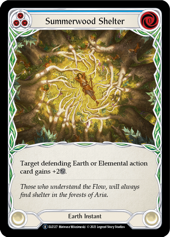 Flesh and Blood TCG | Summerwood Shelter (Blue) [U-ELE127] (Tales of Aria Unlimited)  Unlimited Rainbow Foil | The Nerd Merchant
