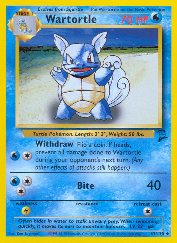 Pokemon | Wartortle (63/130) [Base Set 2] | The Nerd Merchant