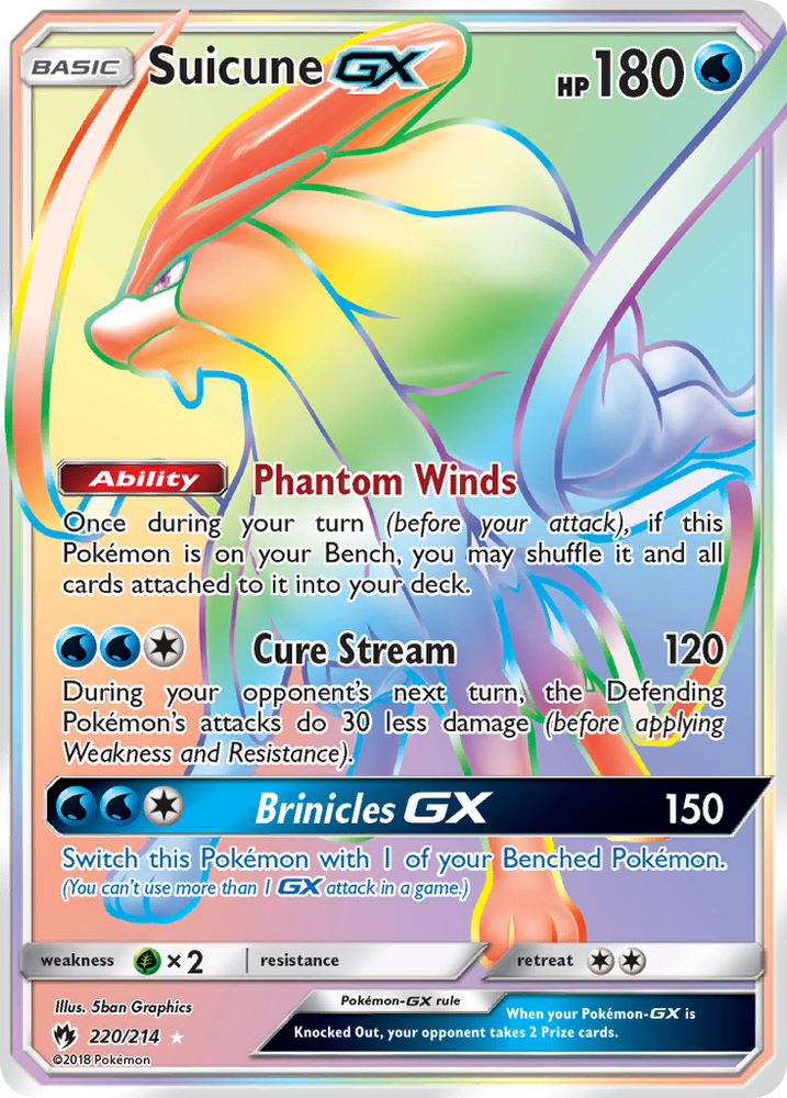 Pokemon | Suicune GX (220/214) [Sun & Moon: Lost Thunder] | The Nerd Merchant