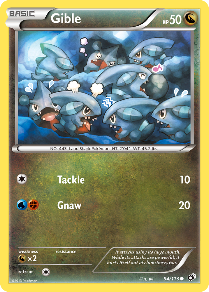 Pokemon | Gible (94/113) [Black & White: Legendary Treasures] | The Nerd Merchant