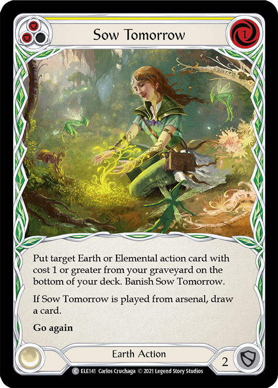 Flesh and Blood TCG | Sow Tomorrow (Yellow) [ELE141] (Tales of Aria)  1st Edition Rainbow Foil | The Nerd Merchant