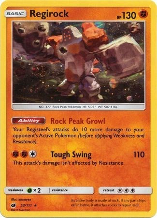 Pokemon | Regirock (53/111) (Cosmos Holo) [Sun & Moon: Crimson Invasion] | The Nerd Merchant