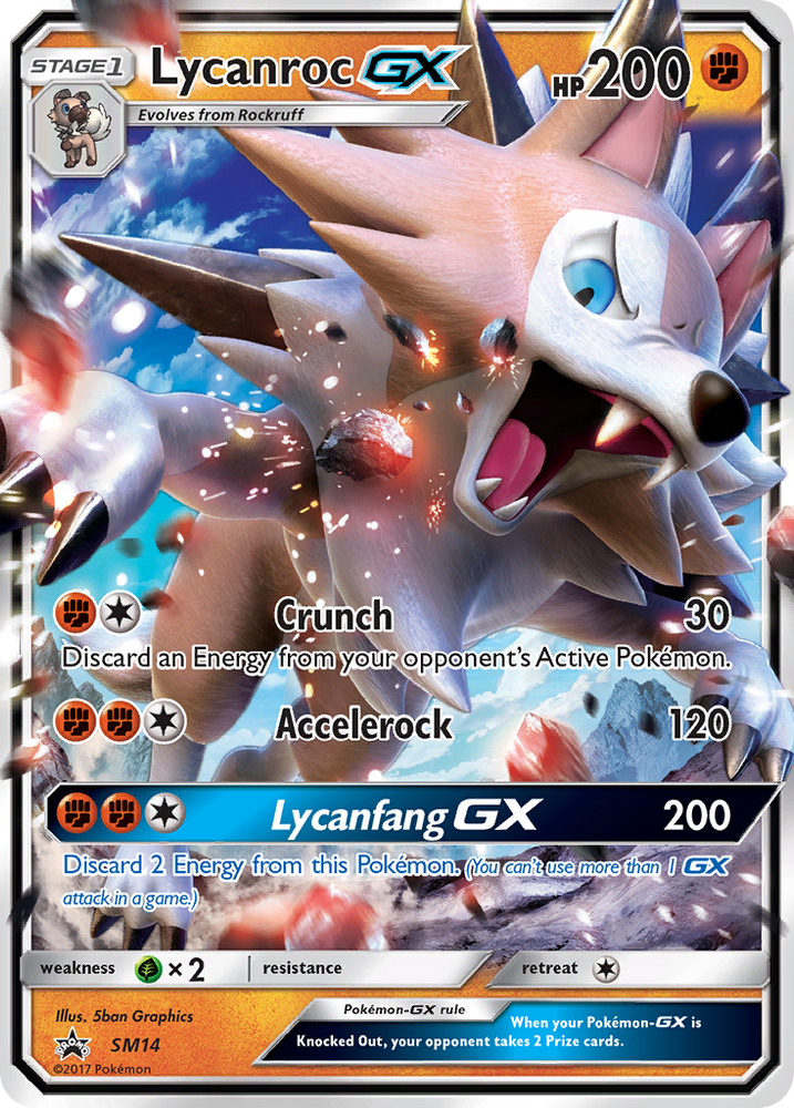 Pokemon | Lycanroc GX (SM14) [Sun & Moon: Black Star Promos] | The Nerd Merchant