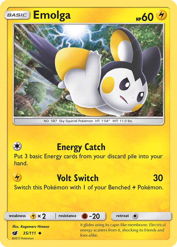 Pokemon | Emolga (35/111) [Sun & Moon: Crimson Invasion] | The Nerd Merchant