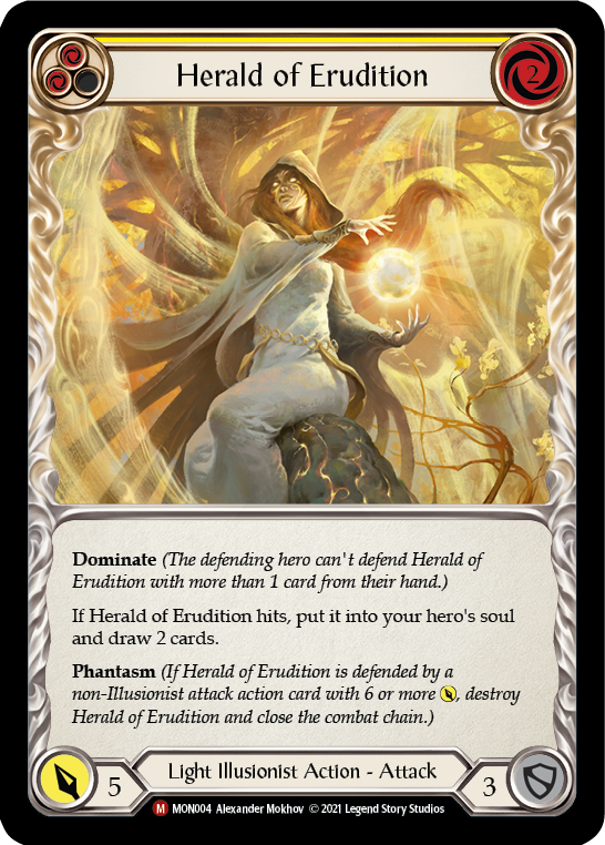 Flesh and Blood TCG | Herald of Erudition [MON004-RF] (Monarch)  1st Edition Rainbow Foil | The Nerd Merchant