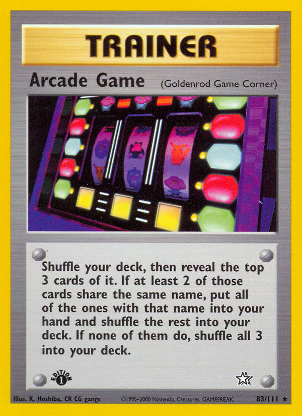 Pokemon | Arcade Game (83/111) [Neo Genesis 1st Edition] | The Nerd Merchant