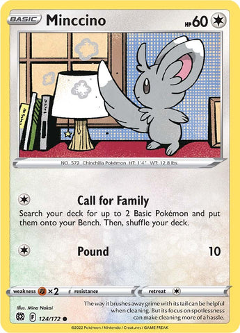 Pokemon | Minccino (124/172) [Sword & Shield: Brilliant Stars] | The Nerd Merchant