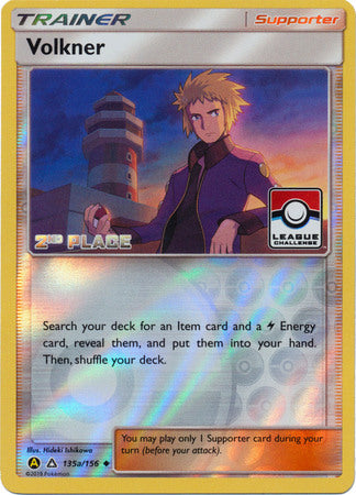 Pokemon | Volkner (135a/156) (League Challenge 2nd Place) [Sun & Moon: Ultra Prism] | The Nerd Merchant