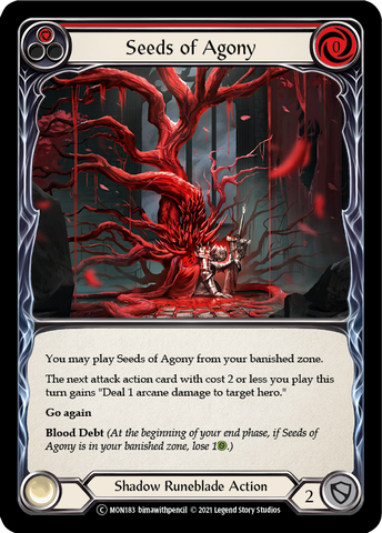 Flesh and Blood TCG | Seeds of Agony (Red) [U-MON183] (Monarch Unlimited)  Unlimited Normal | The Nerd Merchant