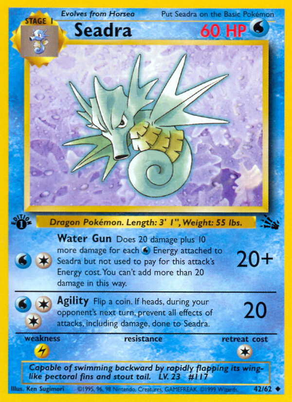 Pokemon | Seadra (42/62) [Fossil 1st Edition] | The Nerd Merchant