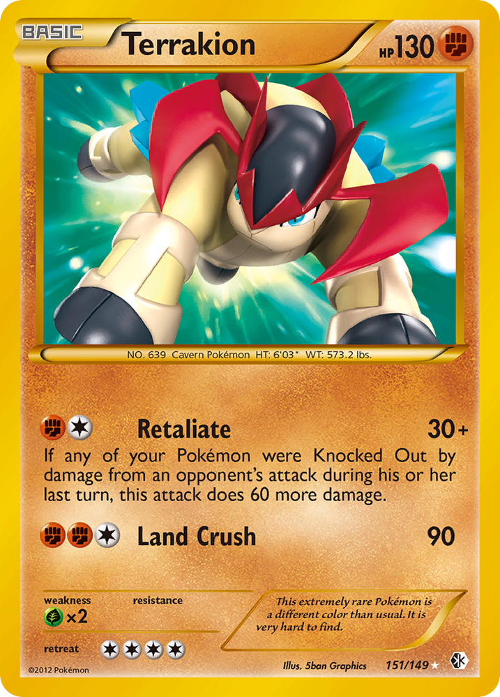 Pokemon | Terrakion (151/149) [Black & White: Boundaries Crossed] | The Nerd Merchant