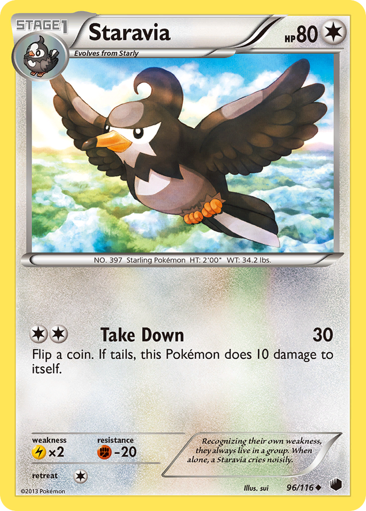 Pokemon | Staravia (96/116) [Black & White: Plasma Freeze] | The Nerd Merchant