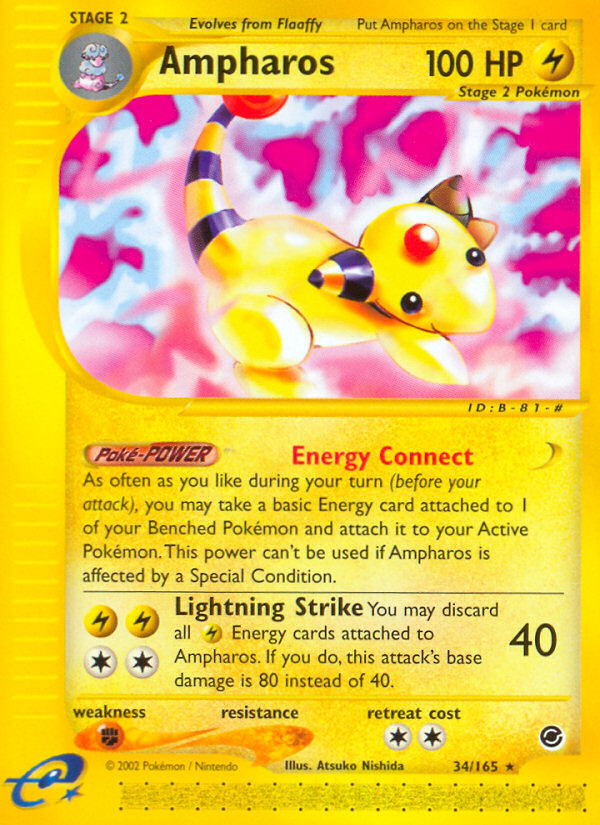 Pokemon | Ampharos (34/165) [Expedition: Base Set] | The Nerd Merchant