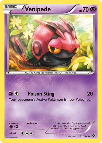Pokemon | Venipede (51/146) [XY: Base Set] | The Nerd Merchant