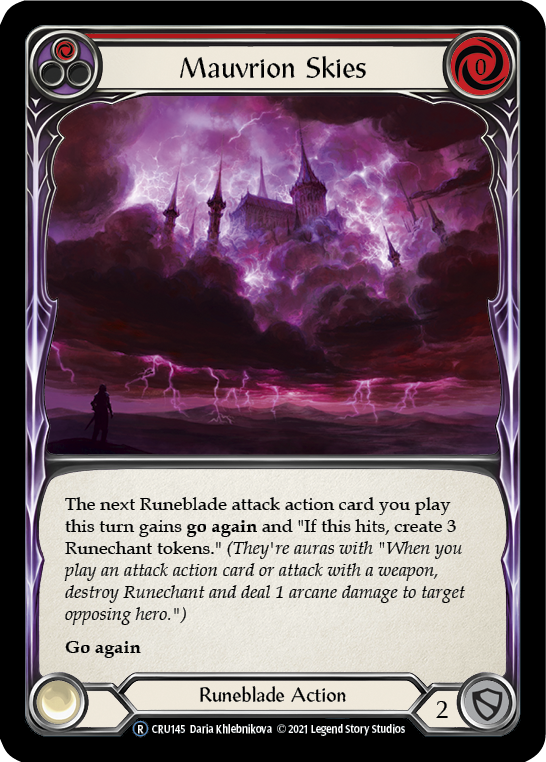 Flesh and Blood TCG | Mauvrion Skies (Red) [U-CRU145] (Crucible of War Unlimited)  Unlimited Rainbow Foil | The Nerd Merchant